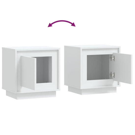 Nachtkastjes 2 st 44x35x45 cm bewerkt hout wit MeubelReus
