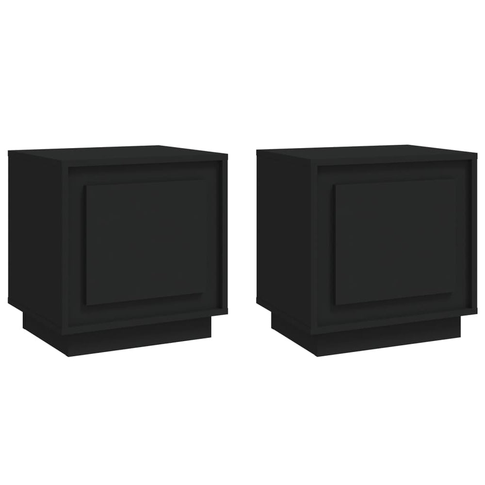 Nachtkastjes 2 st 44x35x45 cm bewerkt hout zwart MeubelReus