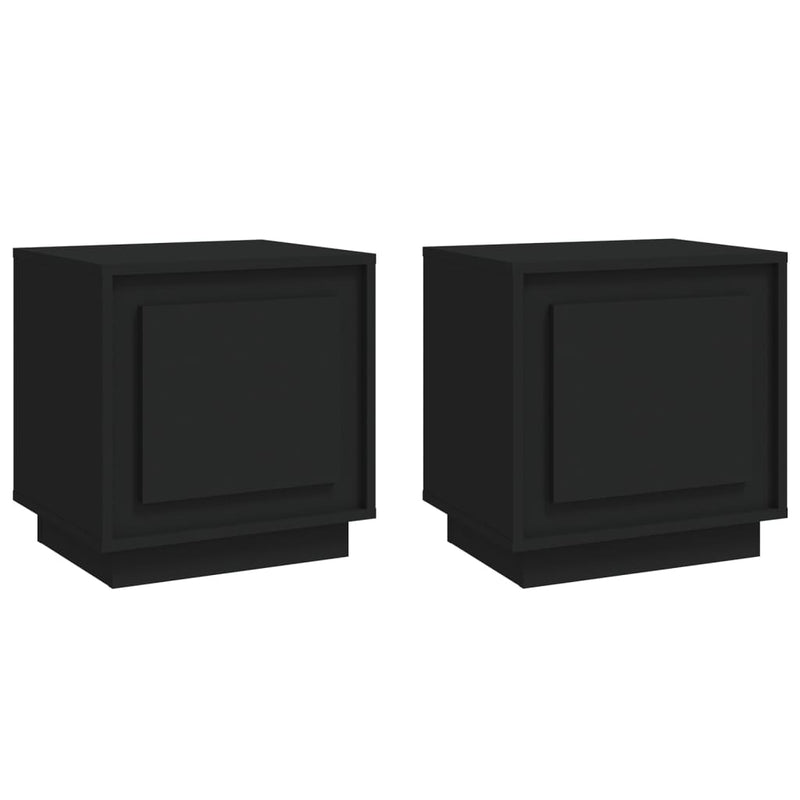 Nachtkastjes 2 st 44x35x45 cm bewerkt hout zwart MeubelReus
