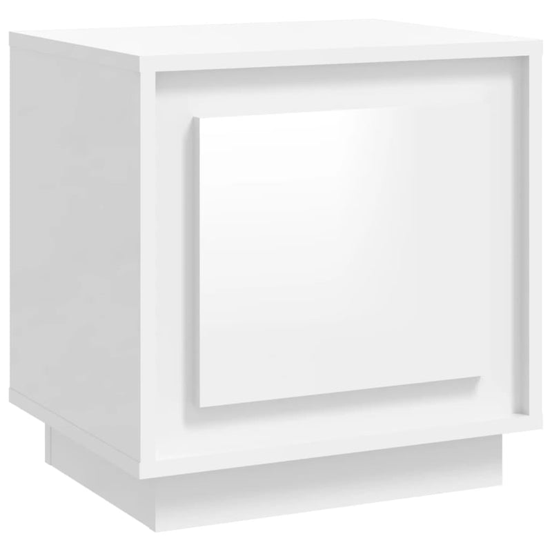 Nachtkastje 44x35x45 cm bewerkt hout hoogglans wit MeubelReus