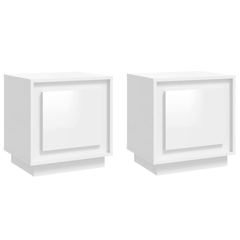 Nachtkastjes 2 st 44x35x45 cm bewerkt hout hoogglans wit MeubelReus