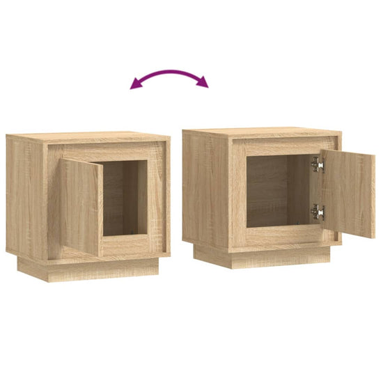 Nachtkastjes 2 st 44x35x45 cm bewerkt hout sonoma eikenkleurig MeubelReus