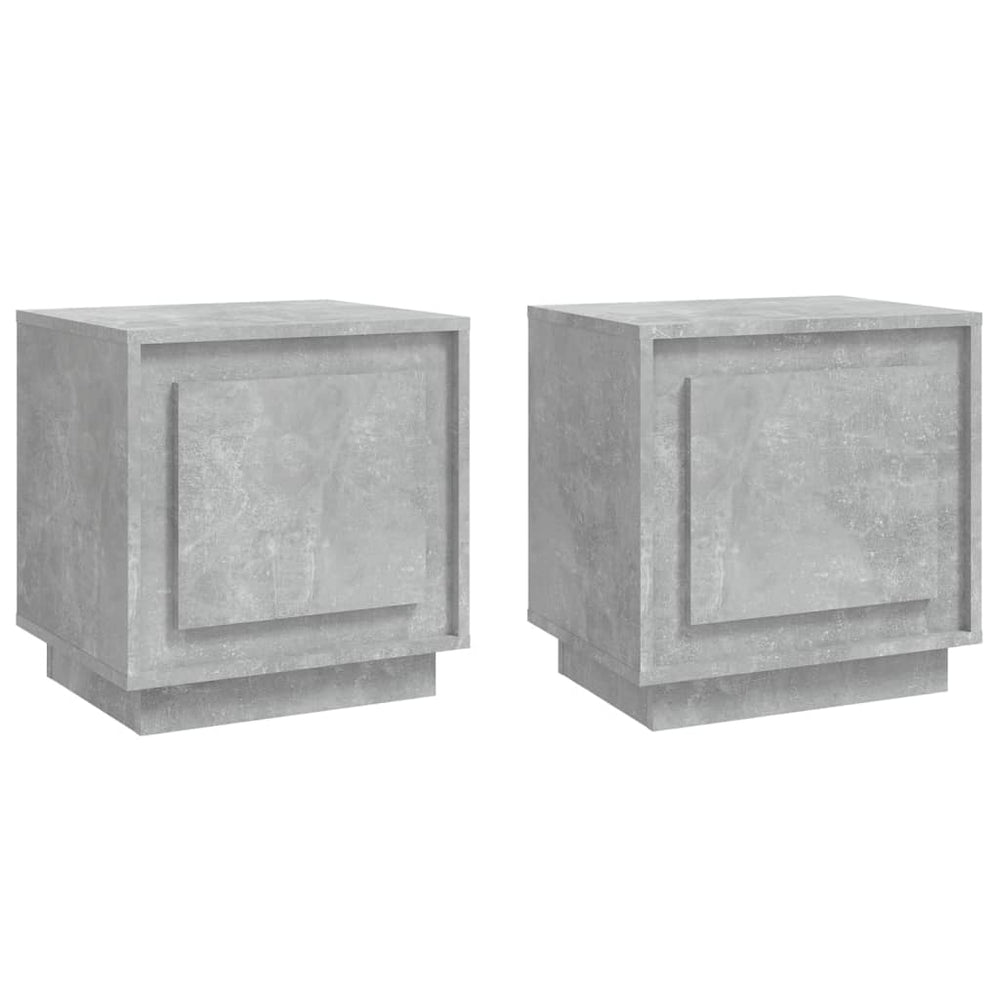 Nachtkastjes 2 st 44x35x45 cm bewerkt hout betongrijs MeubelReus