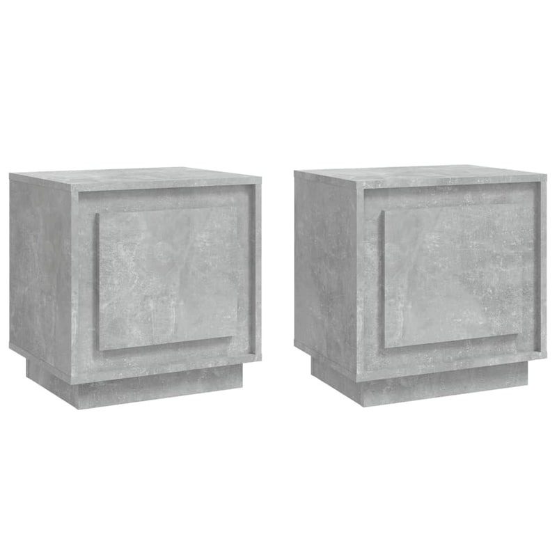 Nachtkastjes 2 st 44x35x45 cm bewerkt hout betongrijs MeubelReus