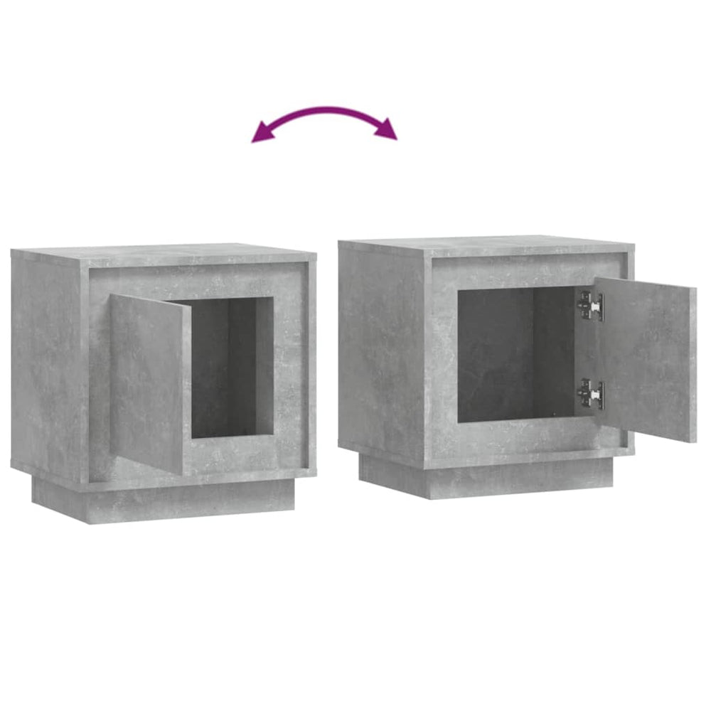 Nachtkastjes 2 st 44x35x45 cm bewerkt hout betongrijs MeubelReus