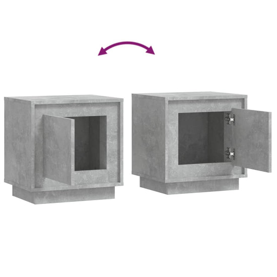 Nachtkastjes 2 st 44x35x45 cm bewerkt hout betongrijs MeubelReus