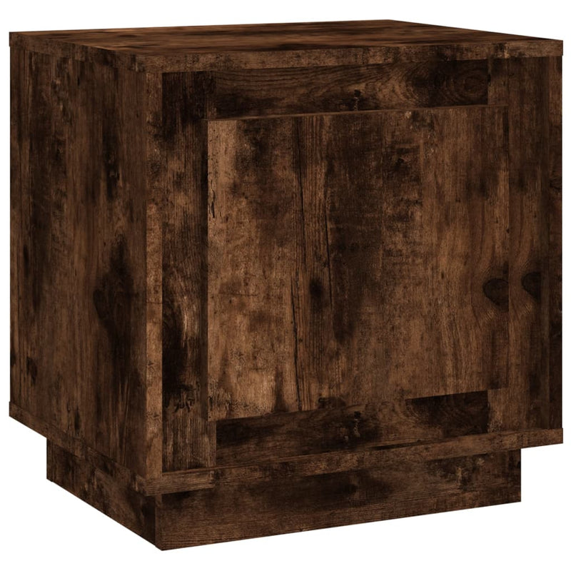 Nachtkastje 44x35x45 cm bewerkt hout gerookt eikenkleurig MeubelReus