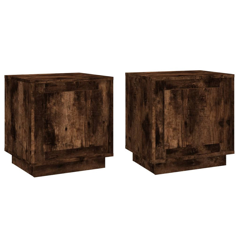 Nachtkastjes 2 st 44x35x45 cm bewerkt hout gerookt eikenkleurig MeubelReus