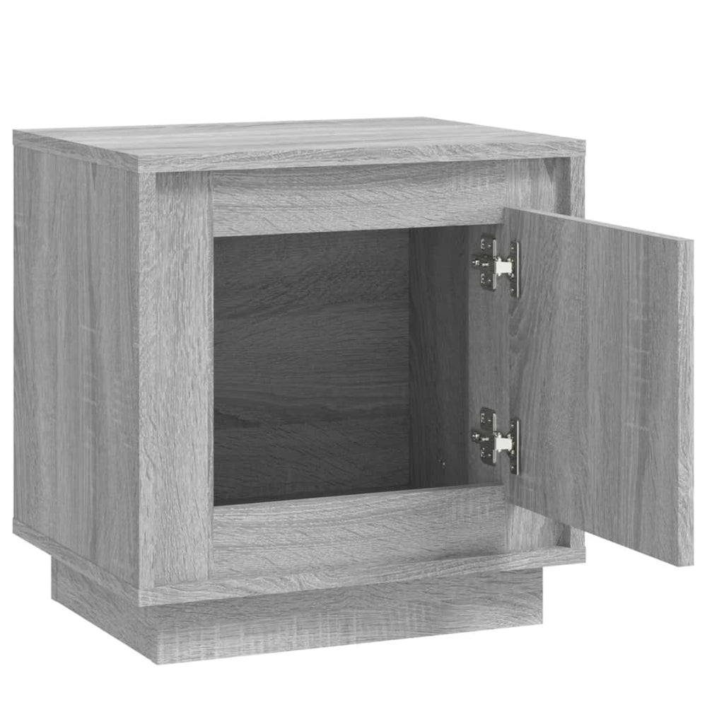 Nachtkastje 44x35x45 cm bewerkt hout grijs sonoma eikenkleurig MeubelReus