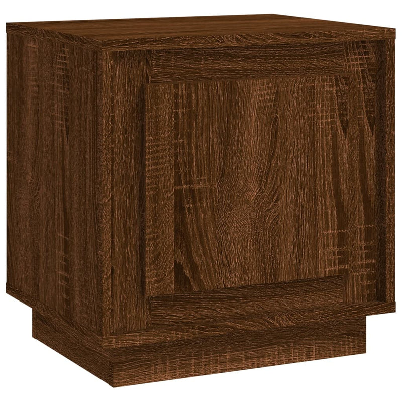Nachtkastje 44x35x45 cm bewerkt hout bruin eikenkleur MeubelReus