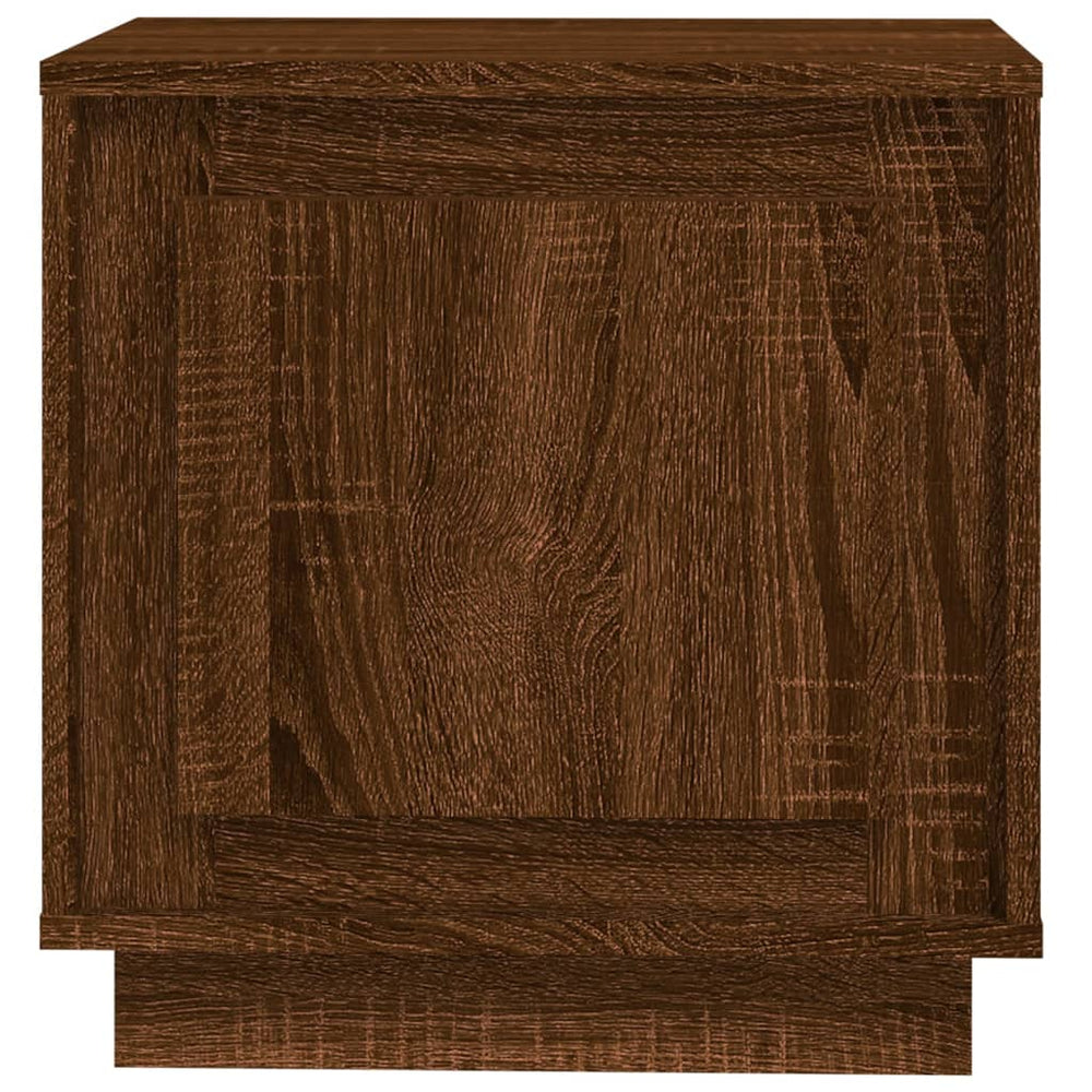 Nachtkastje 44x35x45 cm bewerkt hout bruin eikenkleur MeubelReus
