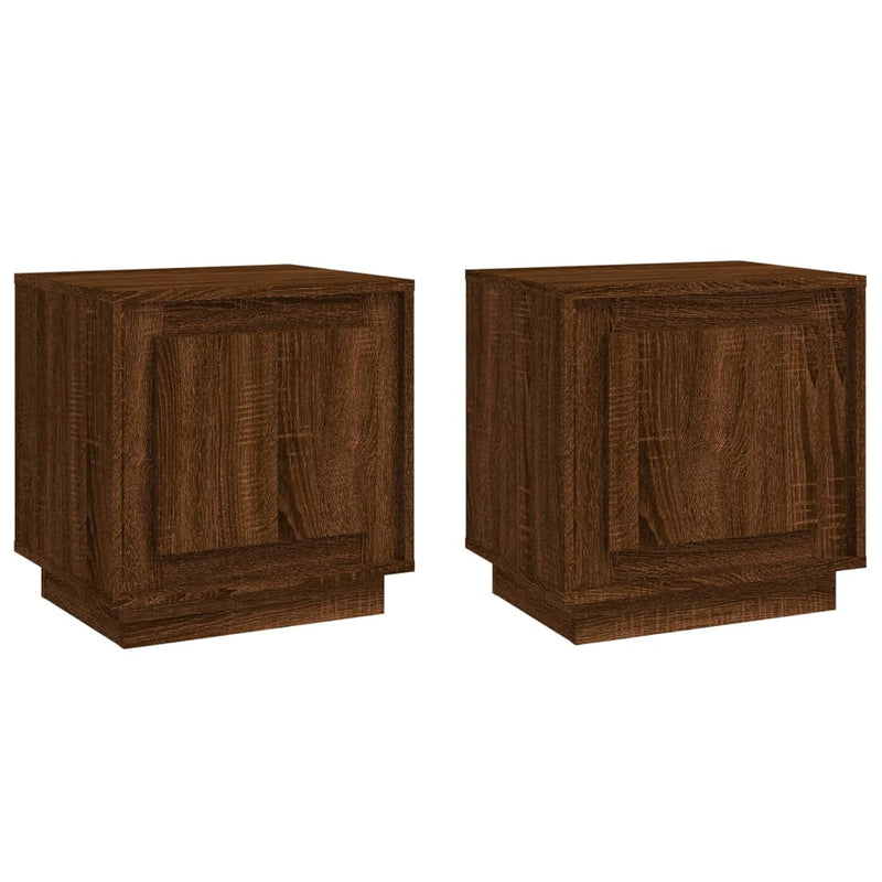 Nachtkastjes 2 st 44x35x45 cm bewerkt hout bruin eikenkleur MeubelReus