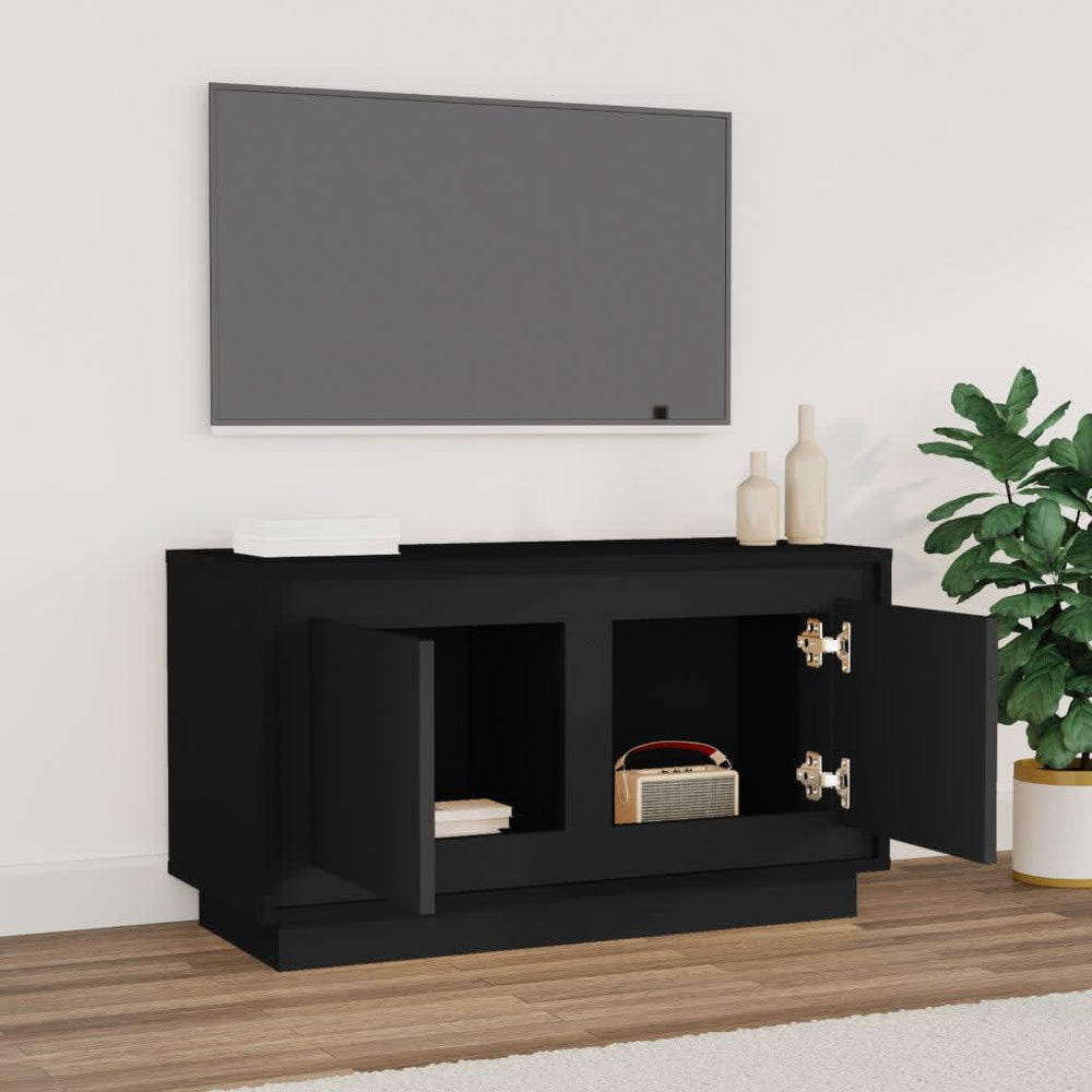 Tv-meubel 80x35x45 cm bewerkt hout zwart MeubelReus