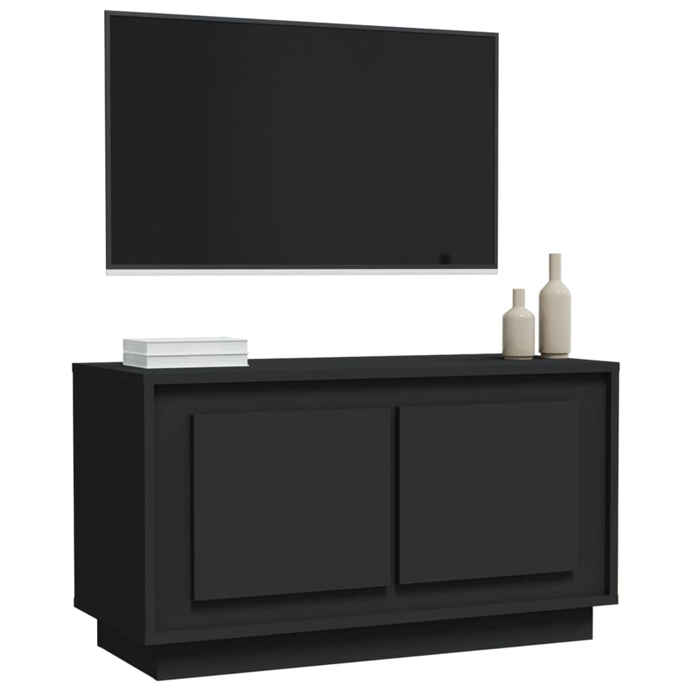 Tv-meubel 80x35x45 cm bewerkt hout zwart MeubelReus