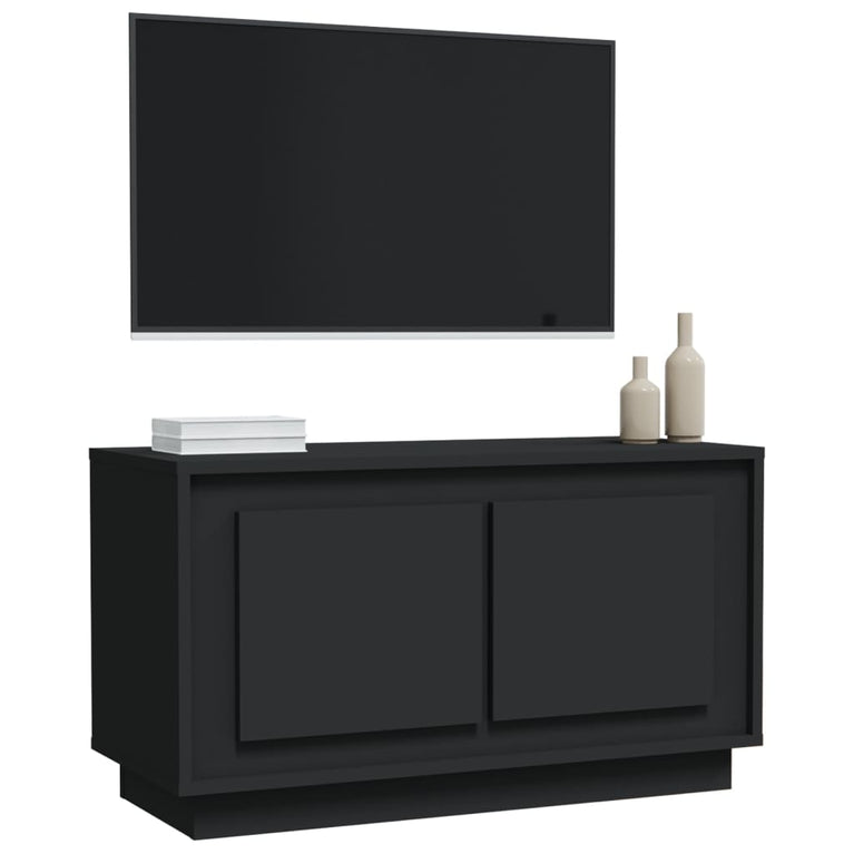Tv-meubel 80x35x45 cm bewerkt hout zwart MeubelReus
