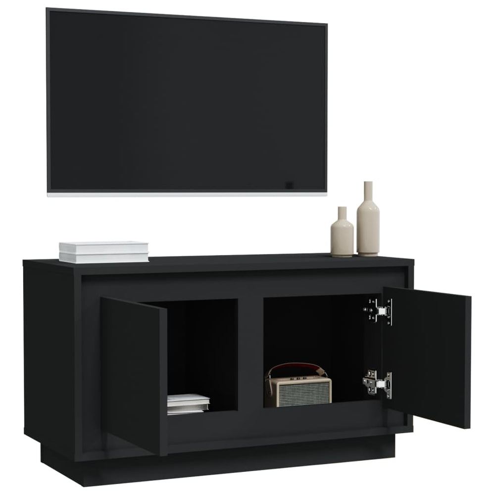 Tv-meubel 80x35x45 cm bewerkt hout zwart MeubelReus