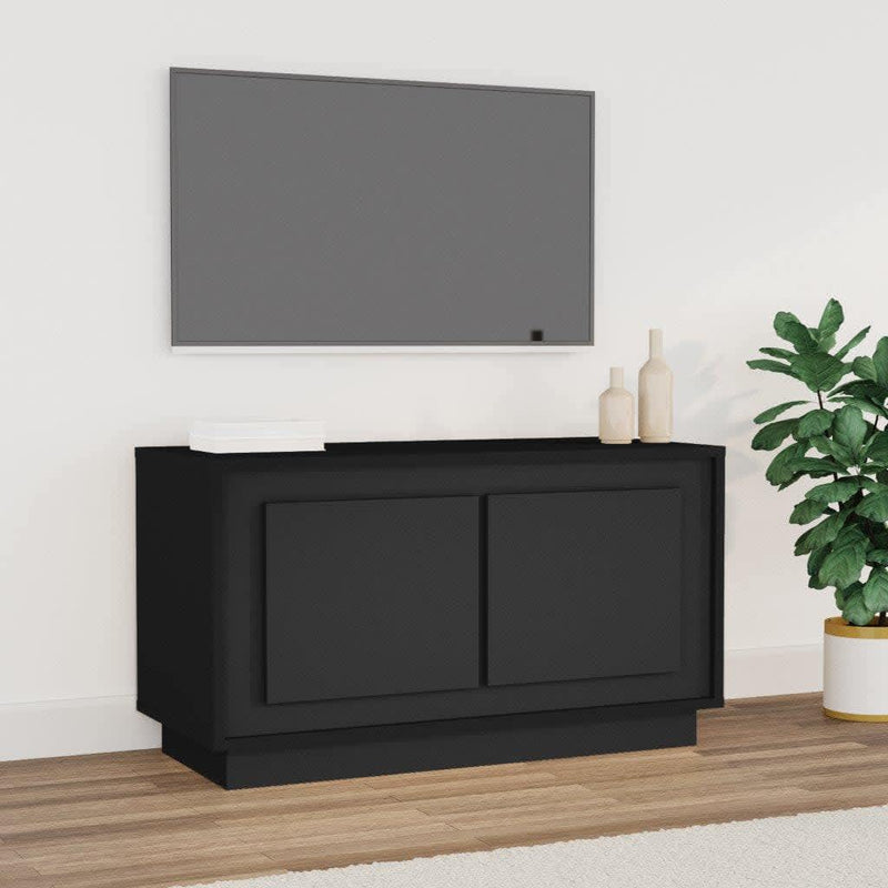 Tv-meubel 80x35x45 cm bewerkt hout zwart MeubelReus