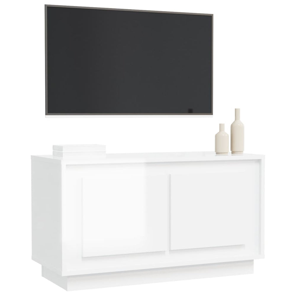 Tv-meubel 80x35x45 cm bewerkt hout hoogglans wit MeubelReus