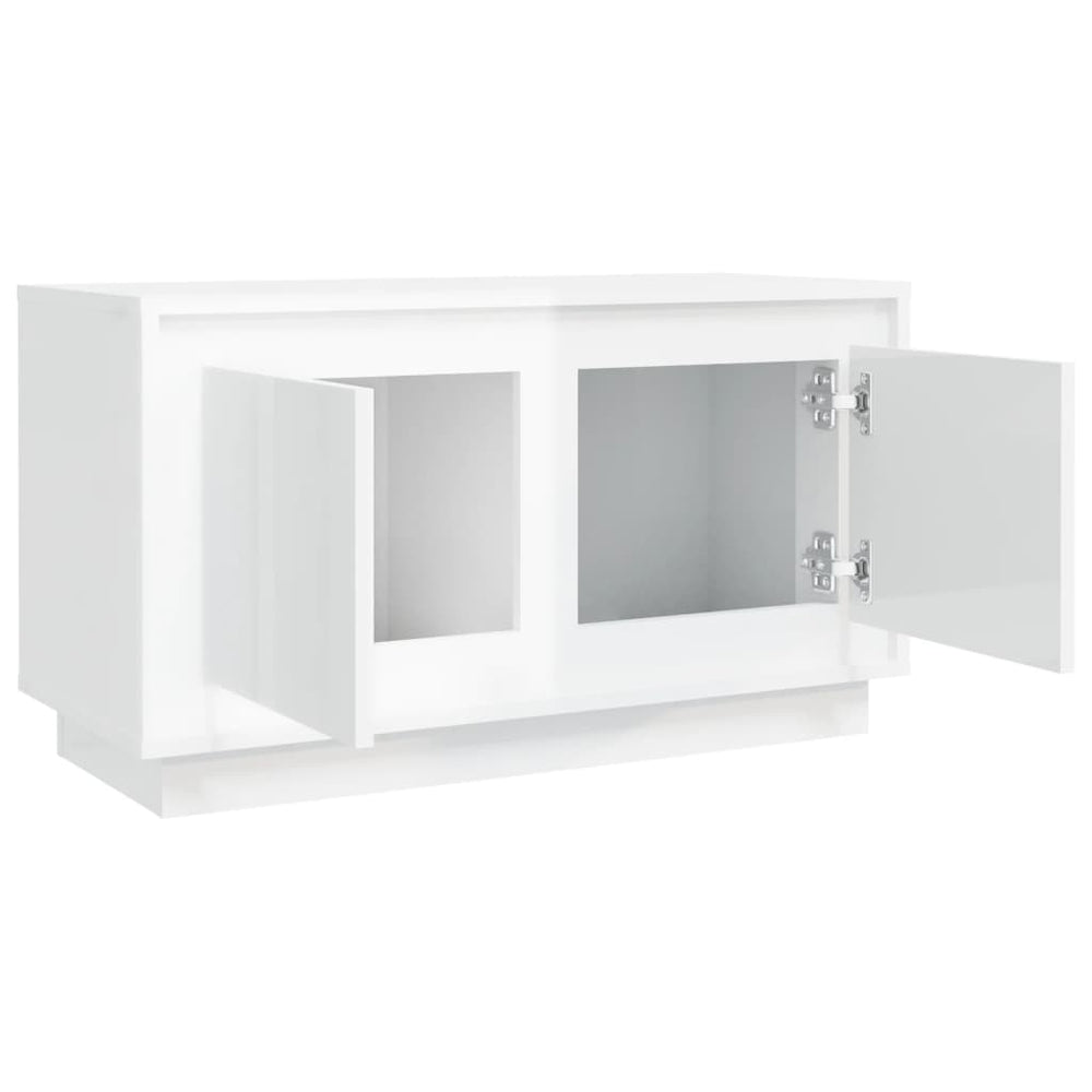 Tv-meubel 80x35x45 cm bewerkt hout hoogglans wit MeubelReus