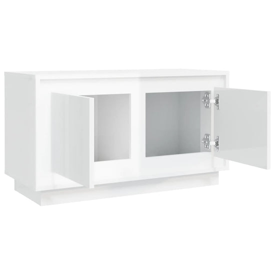 Tv-meubel 80x35x45 cm bewerkt hout hoogglans wit MeubelReus