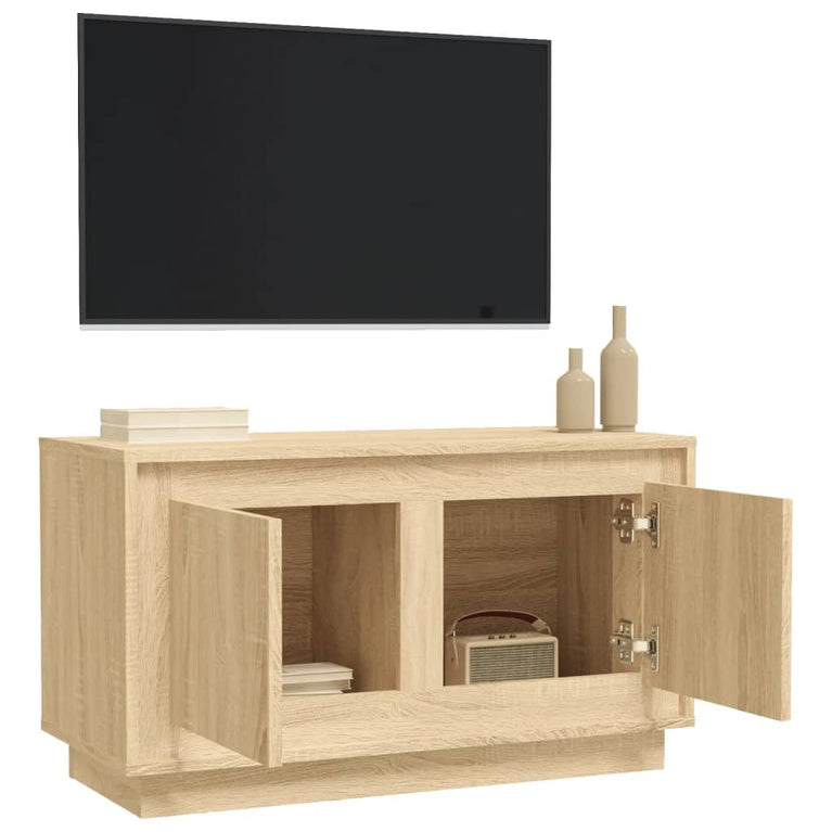 Tv-meubel 80x35x45 cm bewerkt hout sonoma eikenkleurig MeubelReus