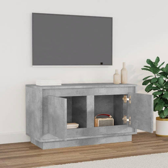 Tv-meubel 80x35x45 cm bewerkt hout betongrijs MeubelReus