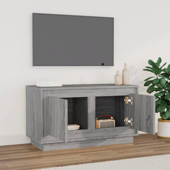 Tv-meubel 80x35x45 cm bewerkt hout grijs sonoma eikenkleurig MeubelReus