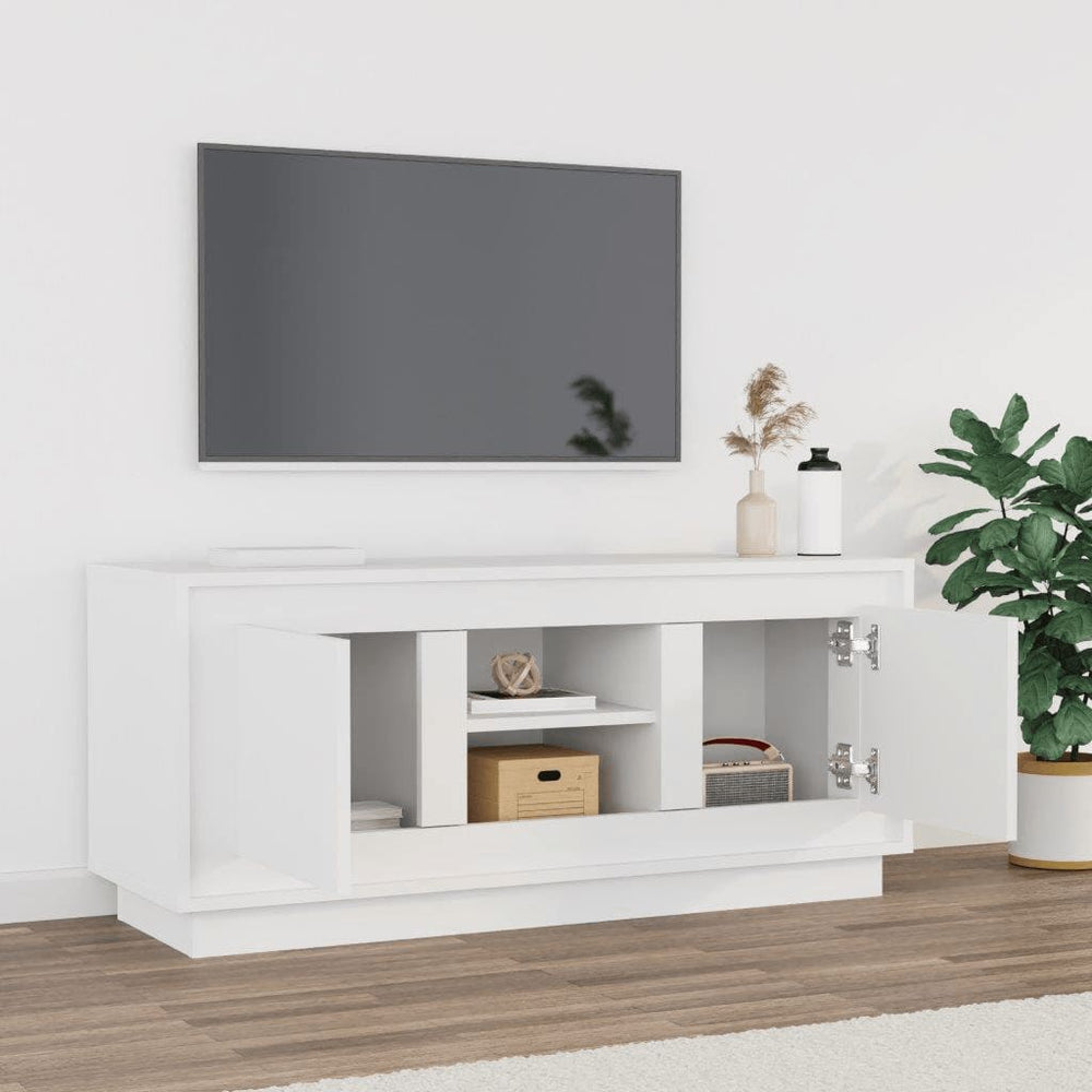 Tv-meubel 102x35x45 cm bewerkt hout wit MeubelReus