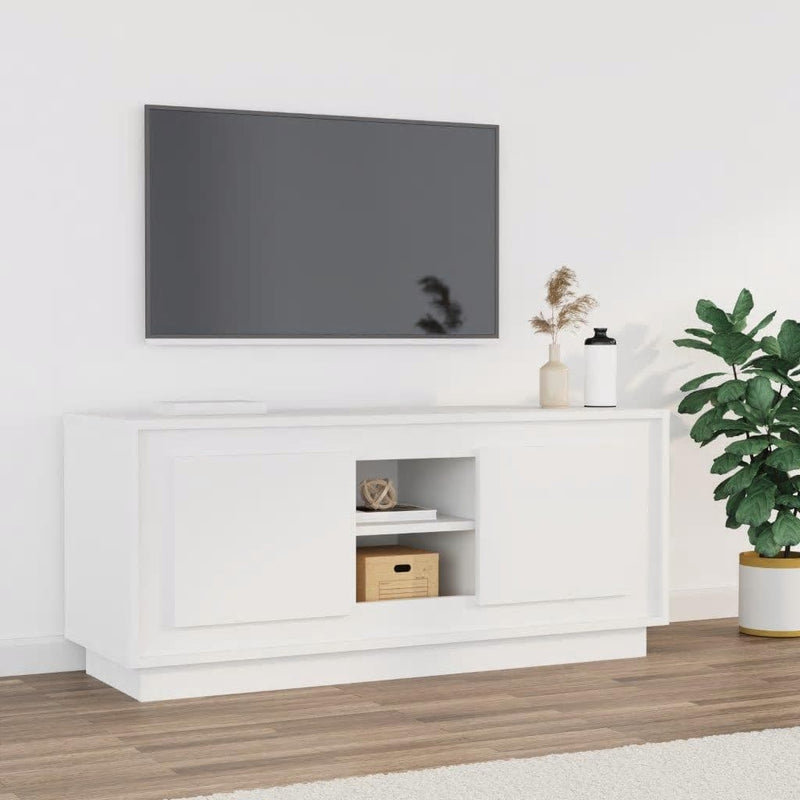 Tv-meubel 102x35x45 cm bewerkt hout wit MeubelReus