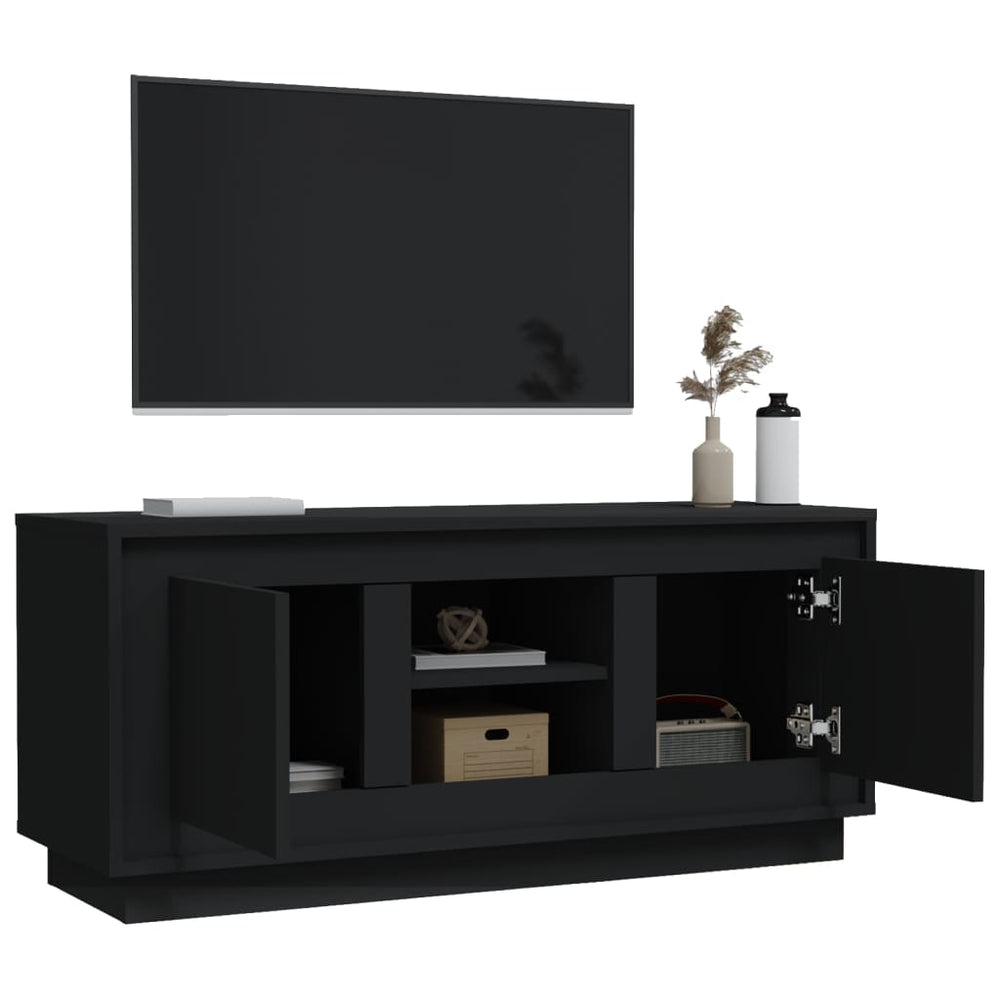 Tv-meubel 102x35x45 cm bewerkt hout zwart MeubelReus