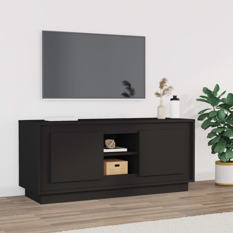 Tv-meubel 102x35x45 cm bewerkt hout zwart MeubelReus