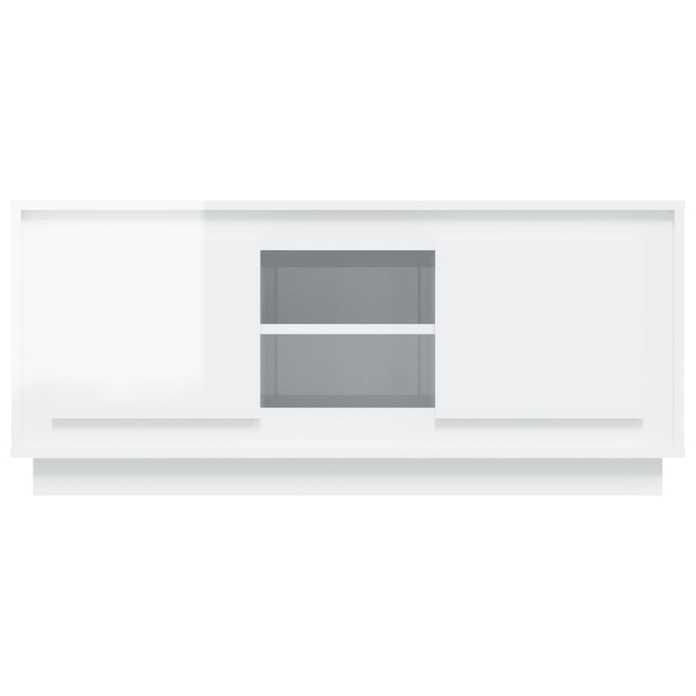 Tv-meubel 102x35x45 cm bewerkt hout hoogglans wit MeubelReus