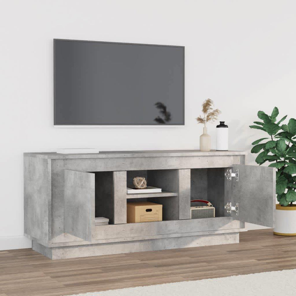 Tv-meubel 102x35x45 cm bewerkt hout betongrijs MeubelReus