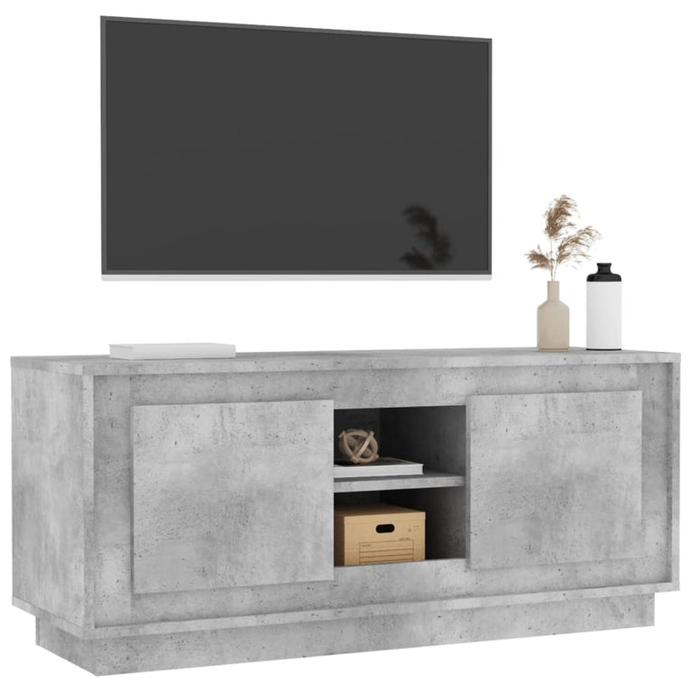 Tv-meubel 102x35x45 cm bewerkt hout betongrijs MeubelReus