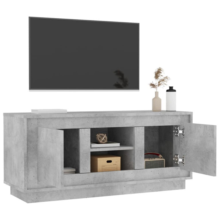 Tv-meubel 102x35x45 cm bewerkt hout betongrijs MeubelReus