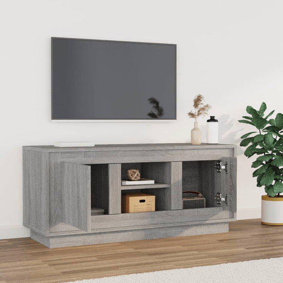 Tv-meubel 102x35x45 cm bewerkt hout grijs sonoma eikenkleurig MeubelReus