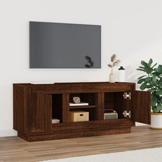 Tv-meubel 102x35x45 cm bewerkt hout bruin eikenkleur MeubelReus