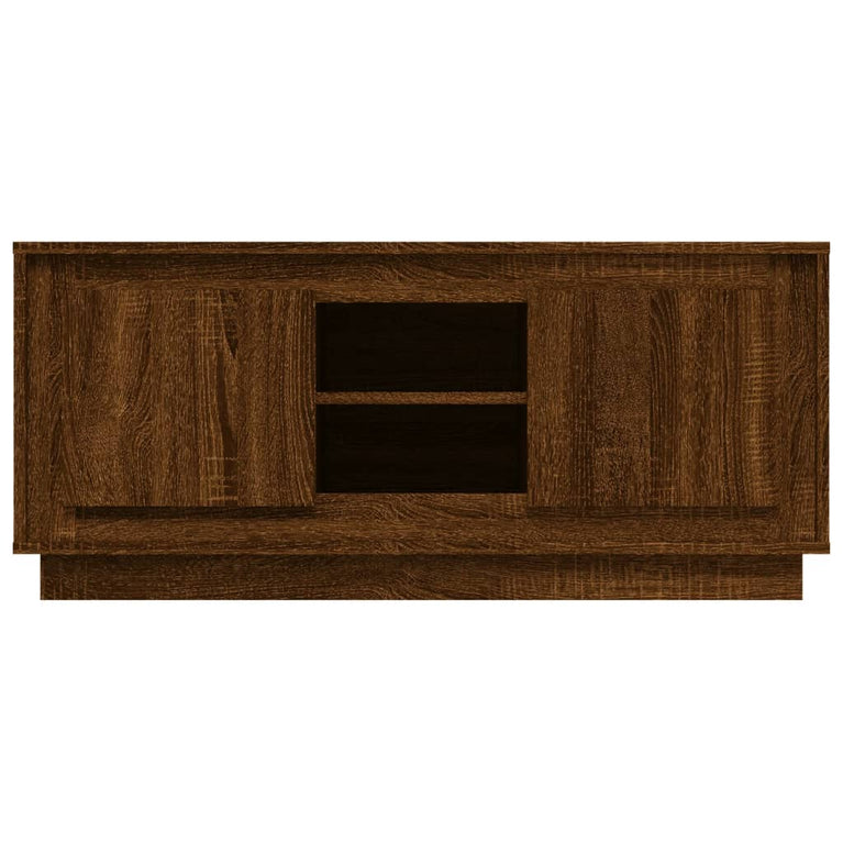 Tv-meubel 102x35x45 cm bewerkt hout bruin eikenkleur MeubelReus