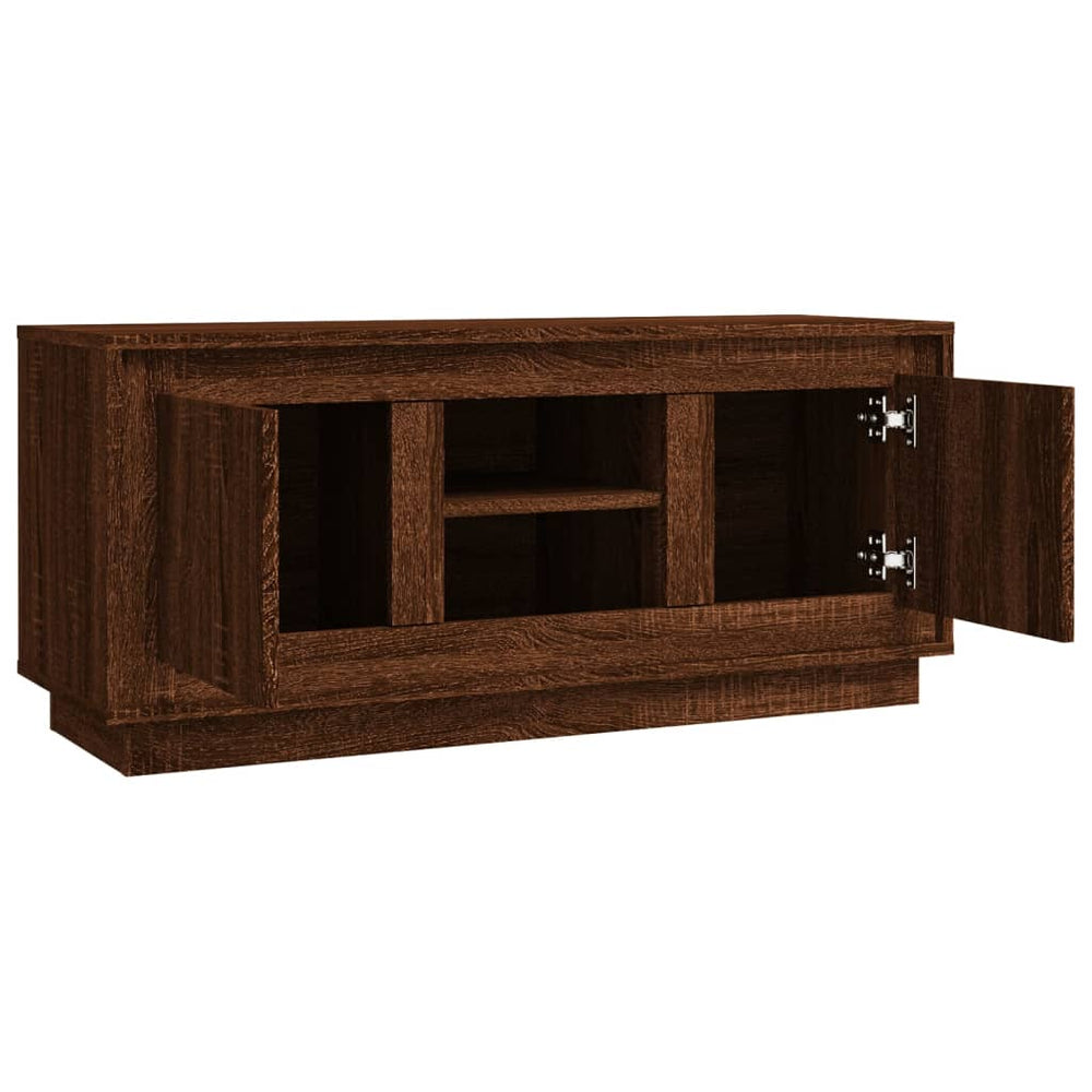 Tv-meubel 102x35x45 cm bewerkt hout bruin eikenkleur MeubelReus