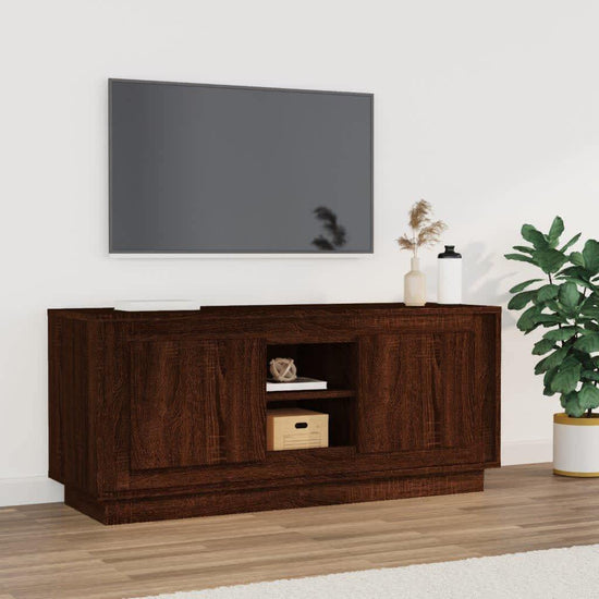 Tv-meubel 102x35x45 cm bewerkt hout bruin eikenkleur MeubelReus