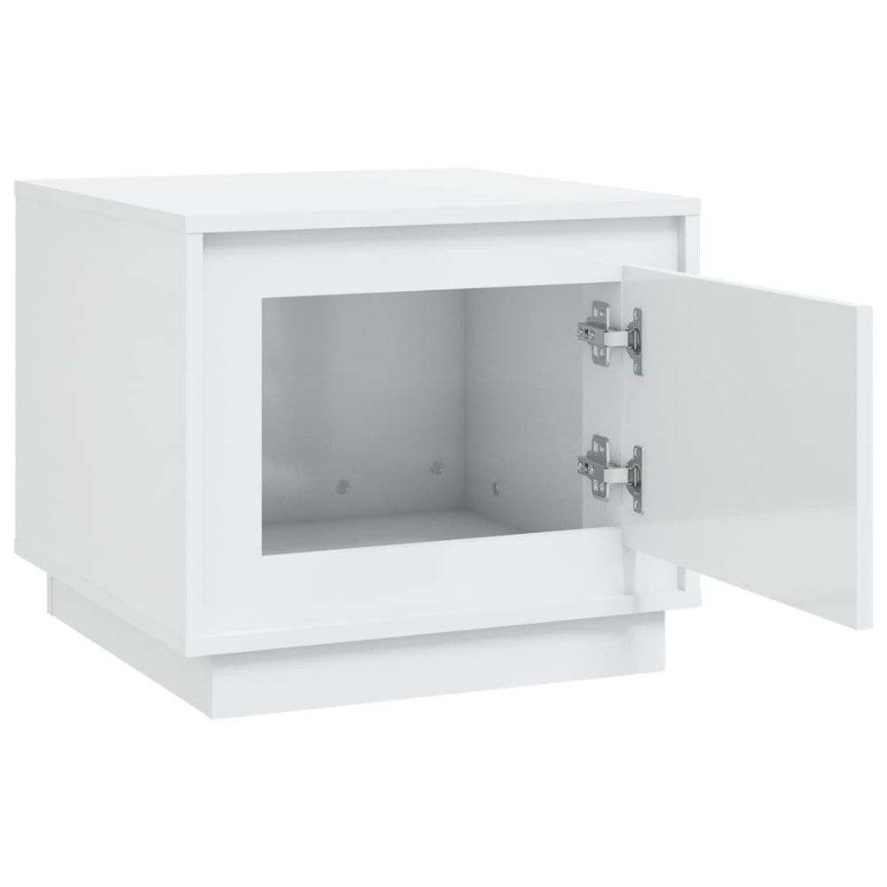 Salontafel 51x50x44 cm bewerkt hout hoogglans wit MeubelReus