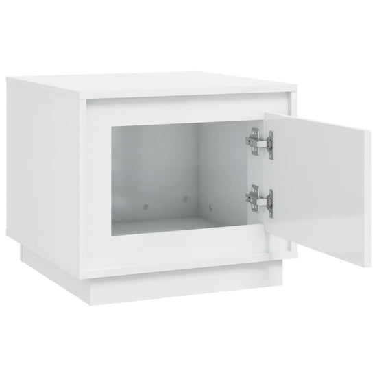 Salontafel 51x50x44 cm bewerkt hout hoogglans wit MeubelReus