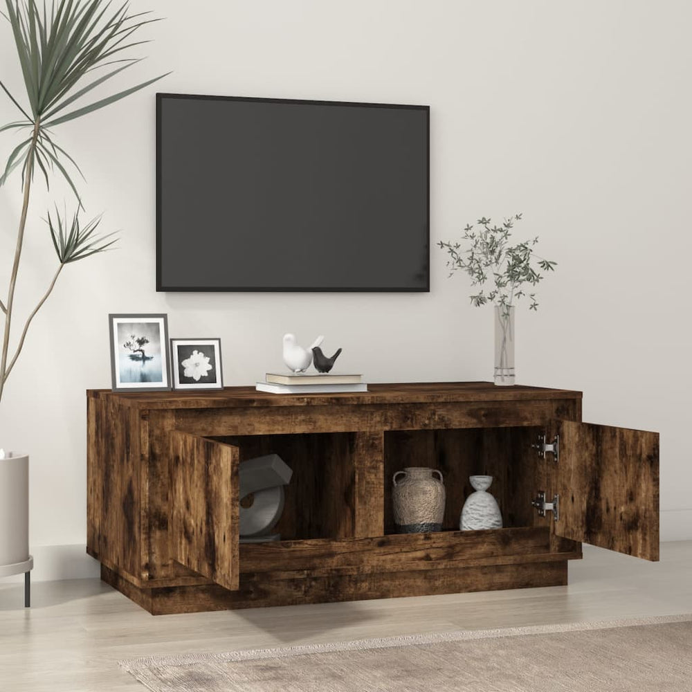Salontafel 102x50x44 cm bewerkt hout gerookt eikenkleurig MeubelReus