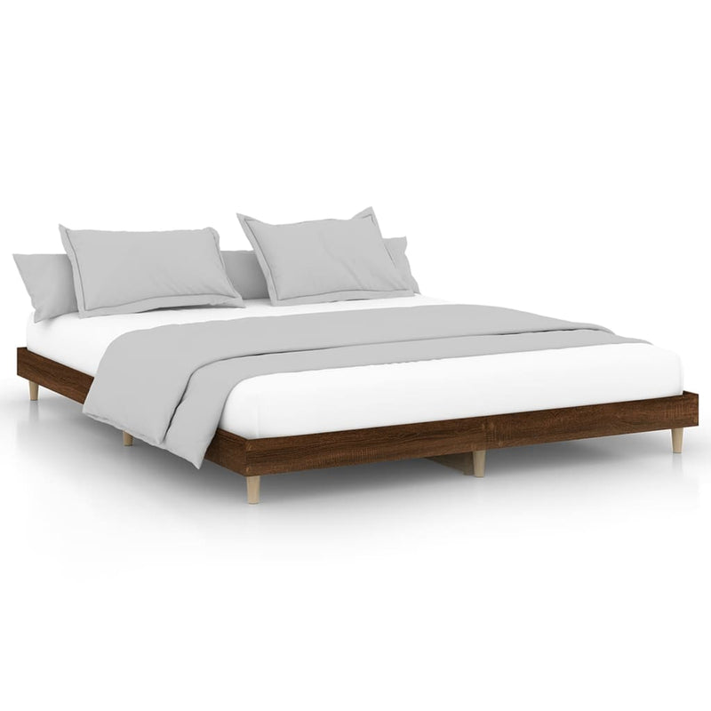 Bedframe bewerkt hout bruin eikenkleur 140x200 cm