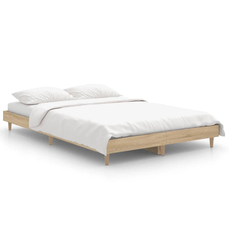 Bedframe bewerkt hout sonoma eikenkleurig 120x190 cm