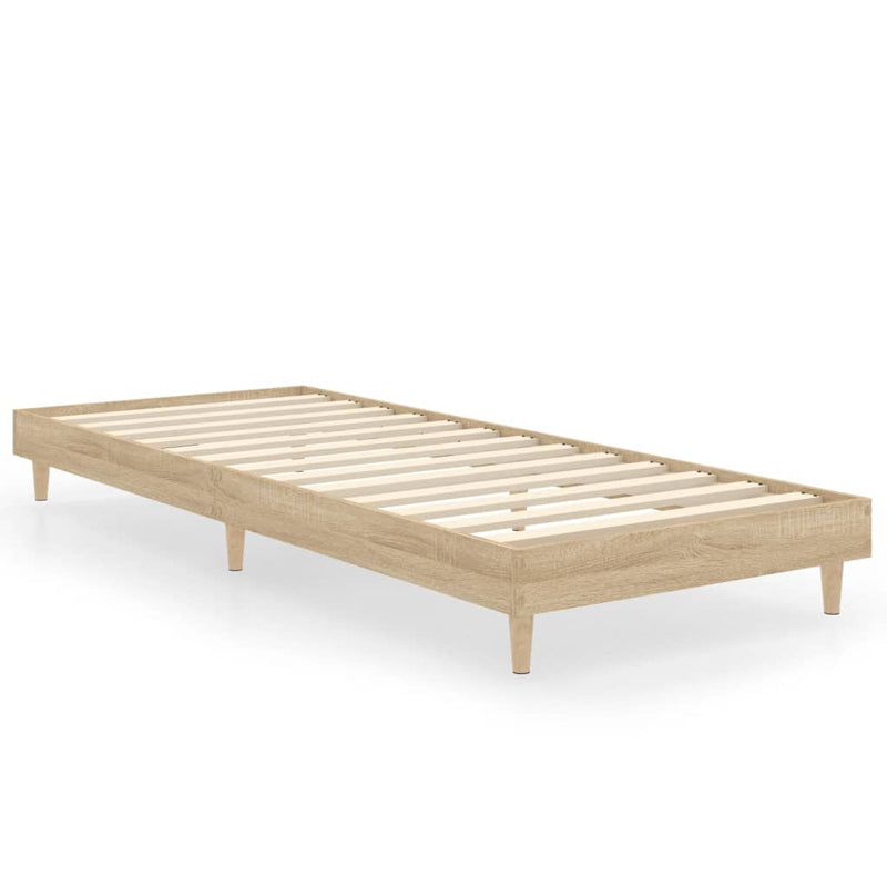 Bedframe bewerkt hout sonoma eikenkleurig 75x190 cm