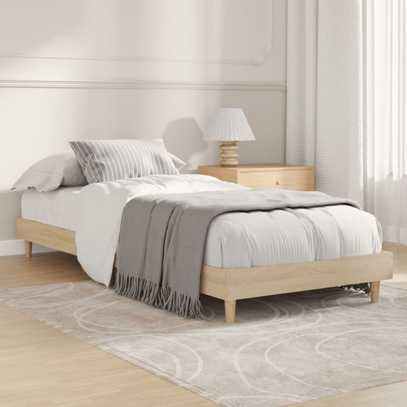Bedframe bewerkt hout sonoma eikenkleurig 75x190 cm