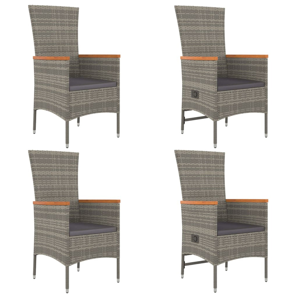 5-delige Tuinset met kussens poly rattan grijs MeubelReus