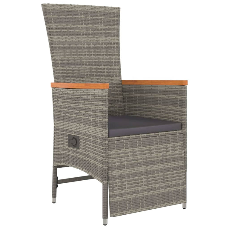 5-delige Tuinset met kussens poly rattan grijs MeubelReus