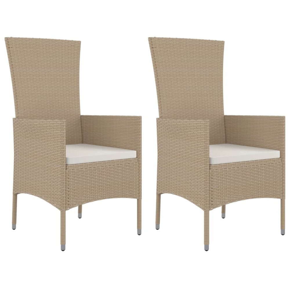 3-delige Tuinset met kussens poly rattan beige MeubelReus